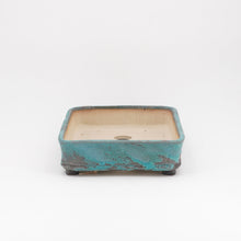 Lade das Bild in den Galerie-Viewer, Bonsaischale tk-bonsaipots - rechteckig, petrol, türkis - raue Glasur / Gilde Edition