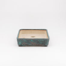 Lade das Bild in den Galerie-Viewer, Bonsaischale tk-bonsaipots - rechteckig, petrol, türkis - raue Glasur / Gilde Edition